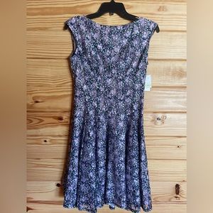 New with tags- navy/lilac dress